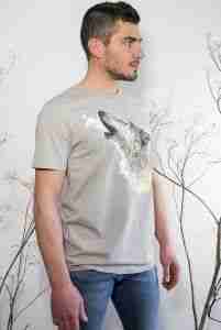 Camiseta hombre Lobo algodon organico-sirem wild