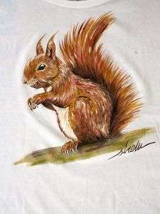 hand-painted shirt-sirem wild-squirrel