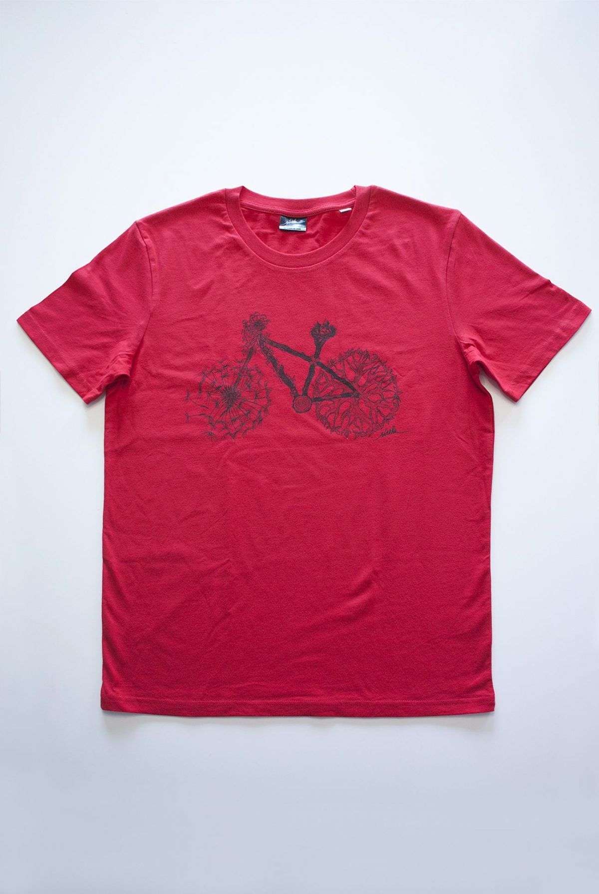 camiseta bicicleta roja-algodon organico-sirem wild-moda sostenible
