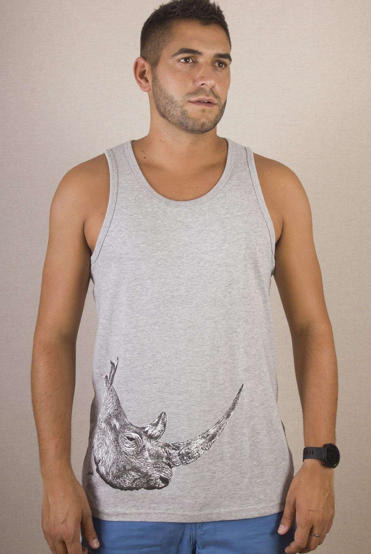 Camiseta hombre Rinoceronte de tirantes-sirem wild
