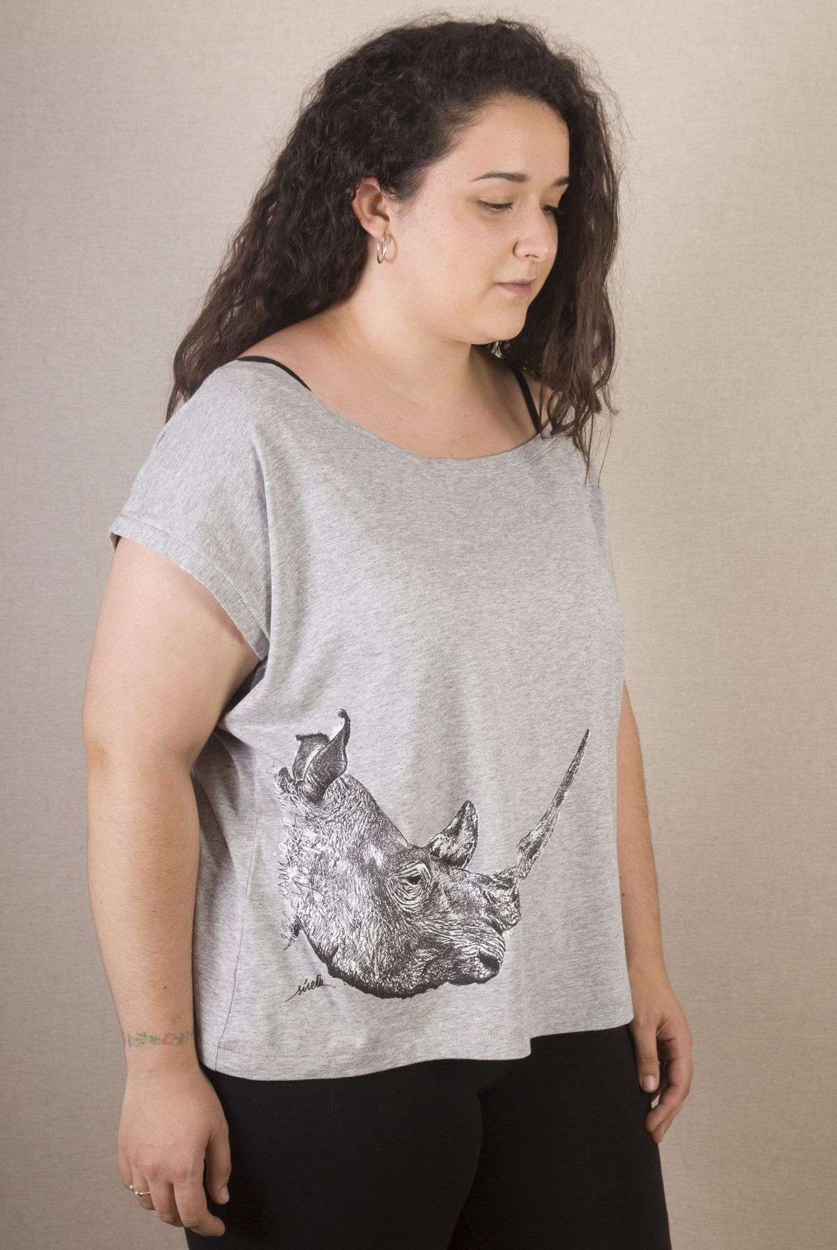 Camiseta rinoceronte mujer-sirem wild