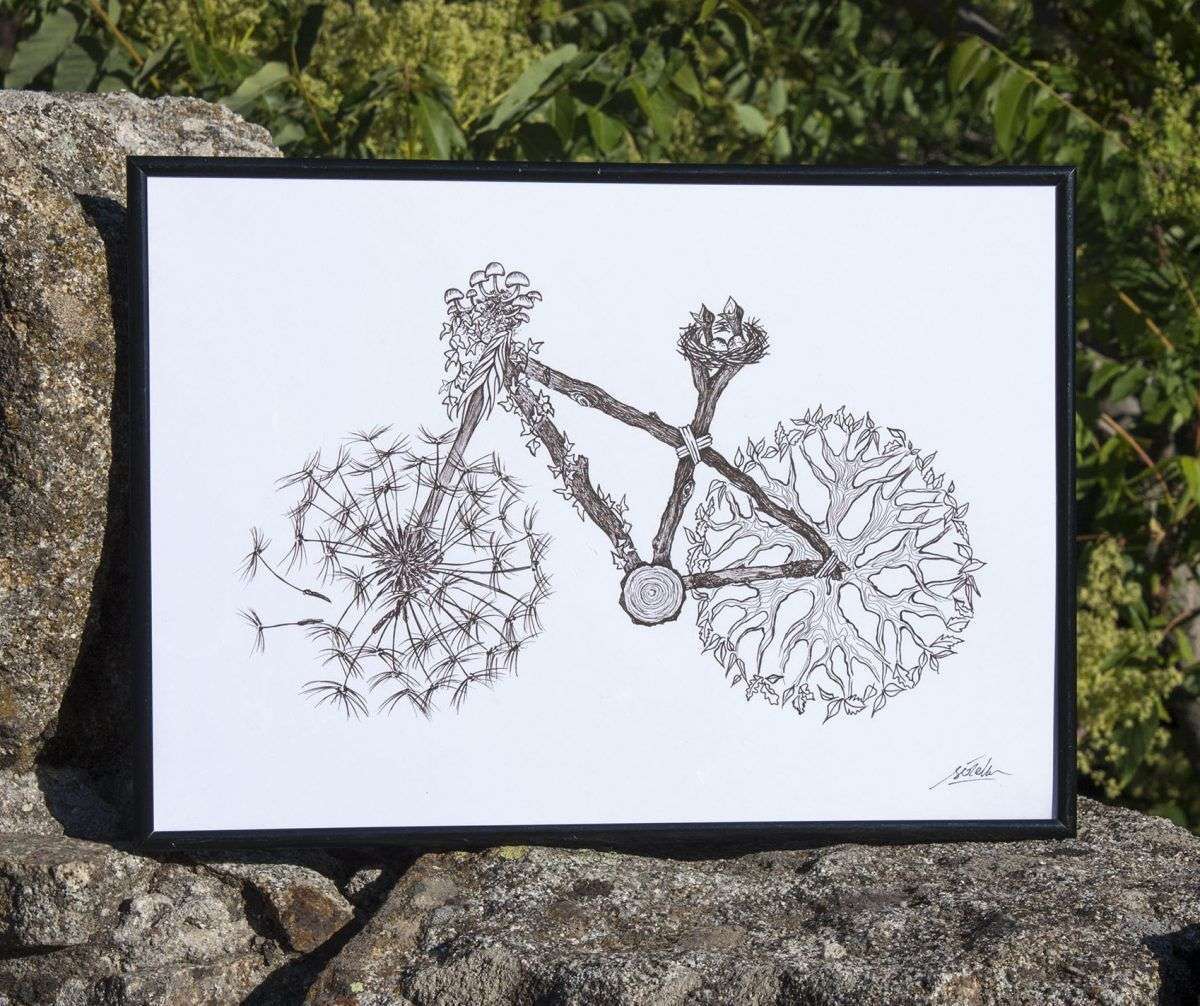 dibujo bici naturaleza original-sirem wild