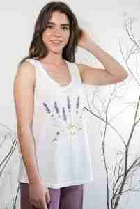 Camiseta mujer Lavanda tirantes algodon organico-sirem wild