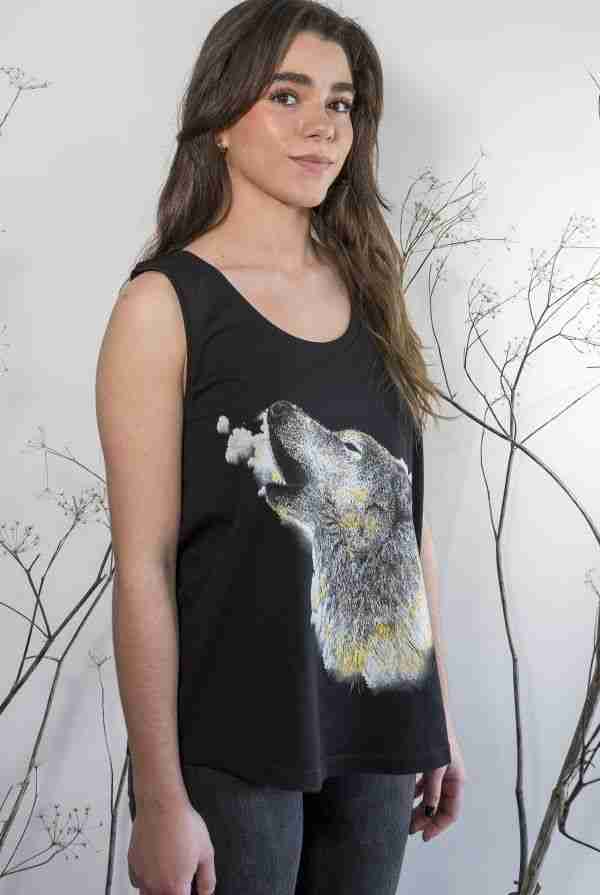Camiseta mujer Loba tirantes algodon organico-sirem wild