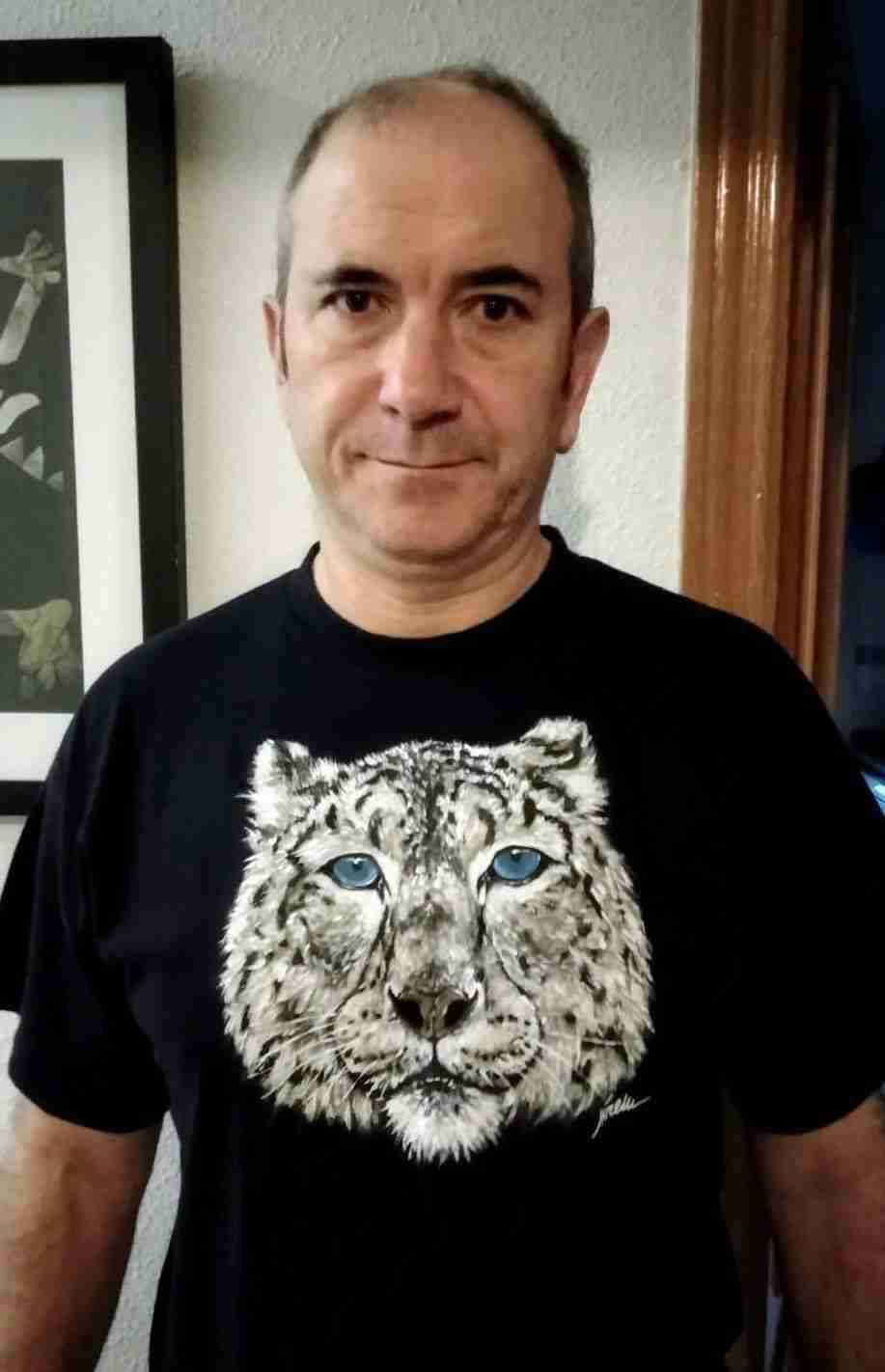 camiseta pintada a mano-sirem wild-leopardo