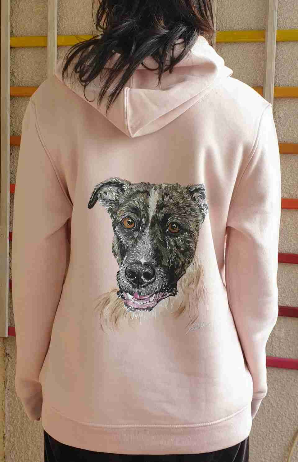 camiseta pintada a mano-sirem wild-perro mascota