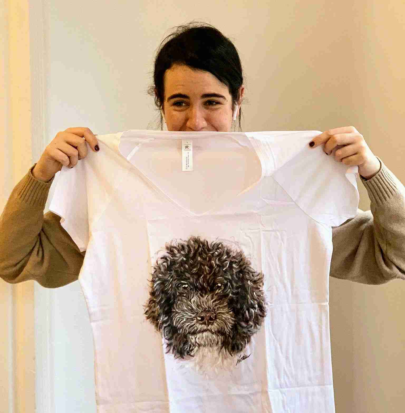 camiseta pintada a mano-sirem wild-perro
