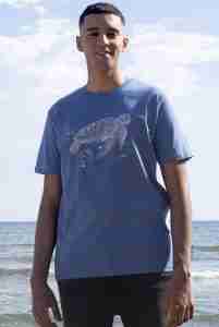 camiseta hombre tortuga manga corta azul-sirem wild