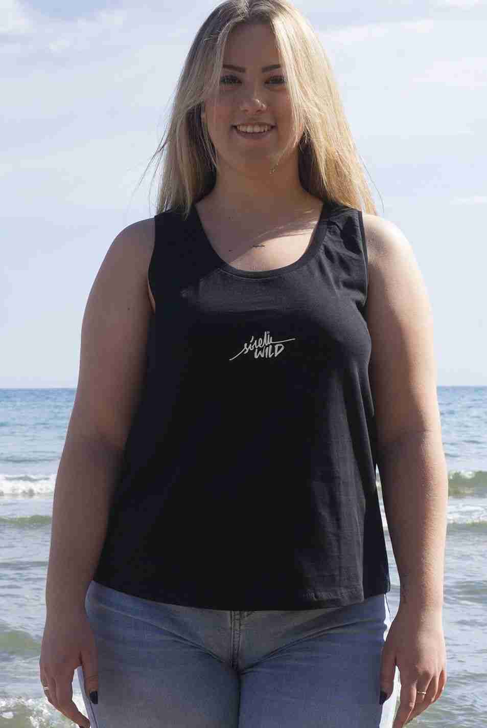 camiseta mujer tiburon ballena tirantes-sostenible-sirem wild