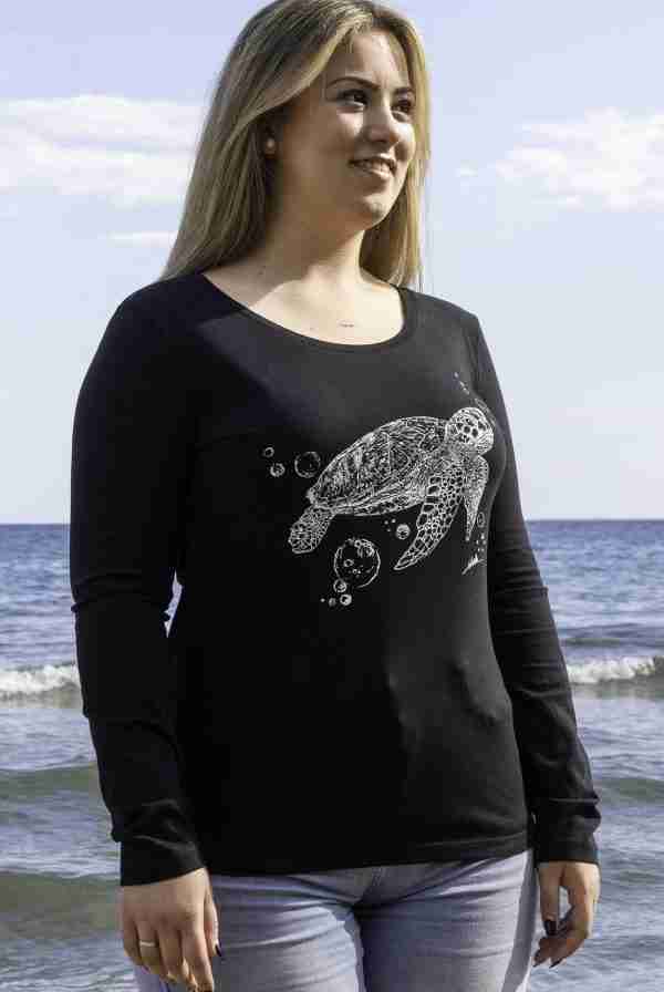 camiseta mujer tortuga manga larga-algodon organico-sirem wild